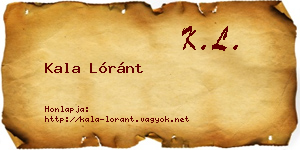 Kala Lóránt névjegykártya