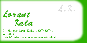 lorant kala business card